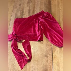 Express One Shoulder Satin top